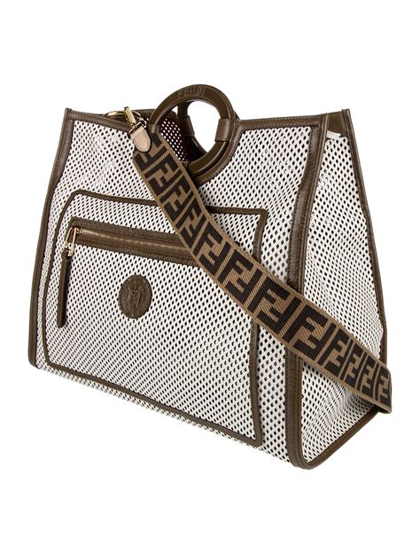 fendi large runaway shopper|Fendi Large Perforated Runaway Shopper Tote w/ Strap .